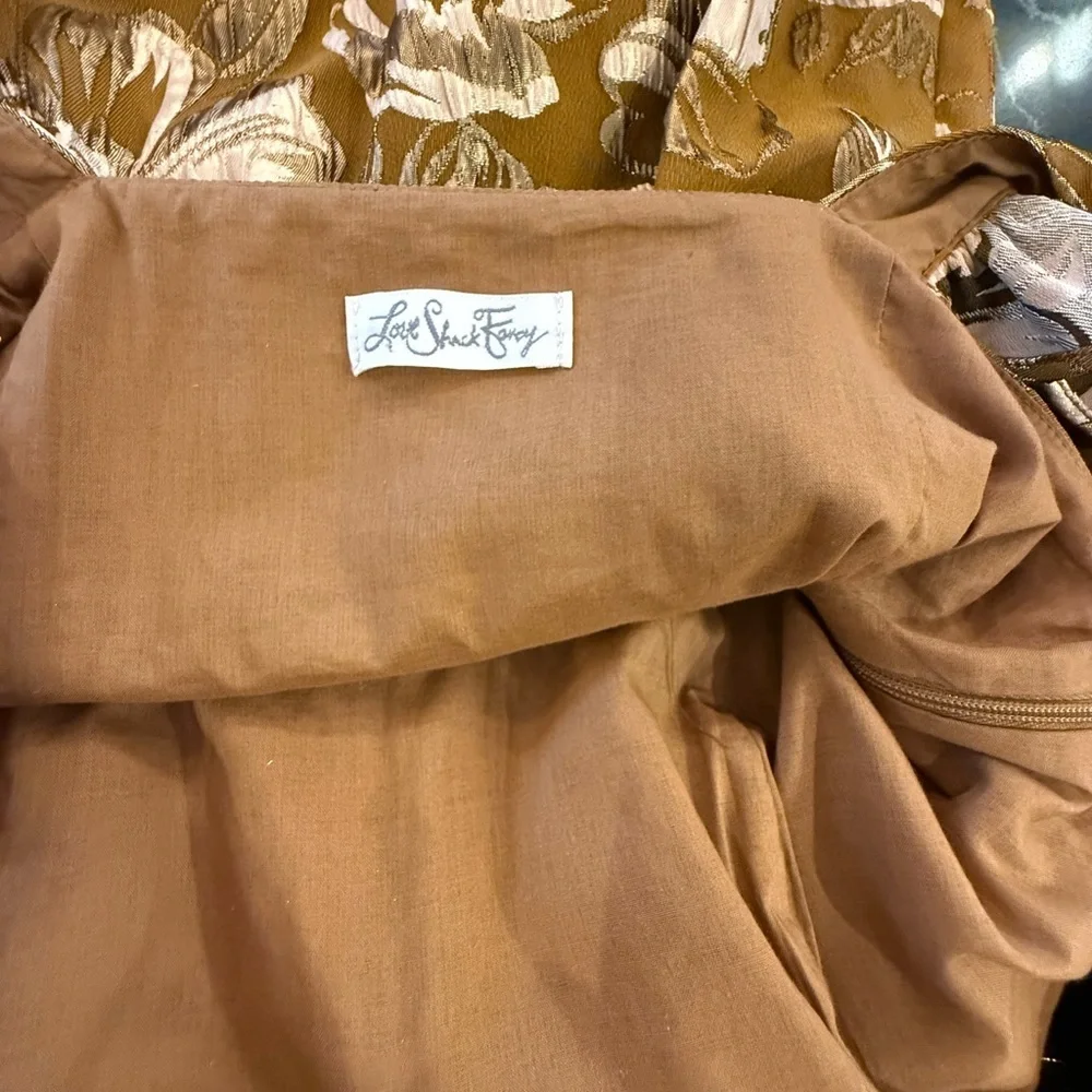 Love Shack Fancy Alanis Brocade’s Ruffle Sleeve Dress - Picture 12 of 14